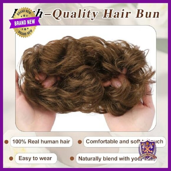 100% Human Hair Messy Bun Extension with Elastic Band for Natural Updos main image 7